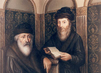 Rabbi Akiva on the left